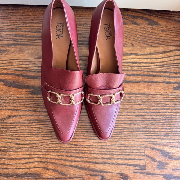 Nordstrom Rack Burgundy Loafer Heels - Picture 2 of 6